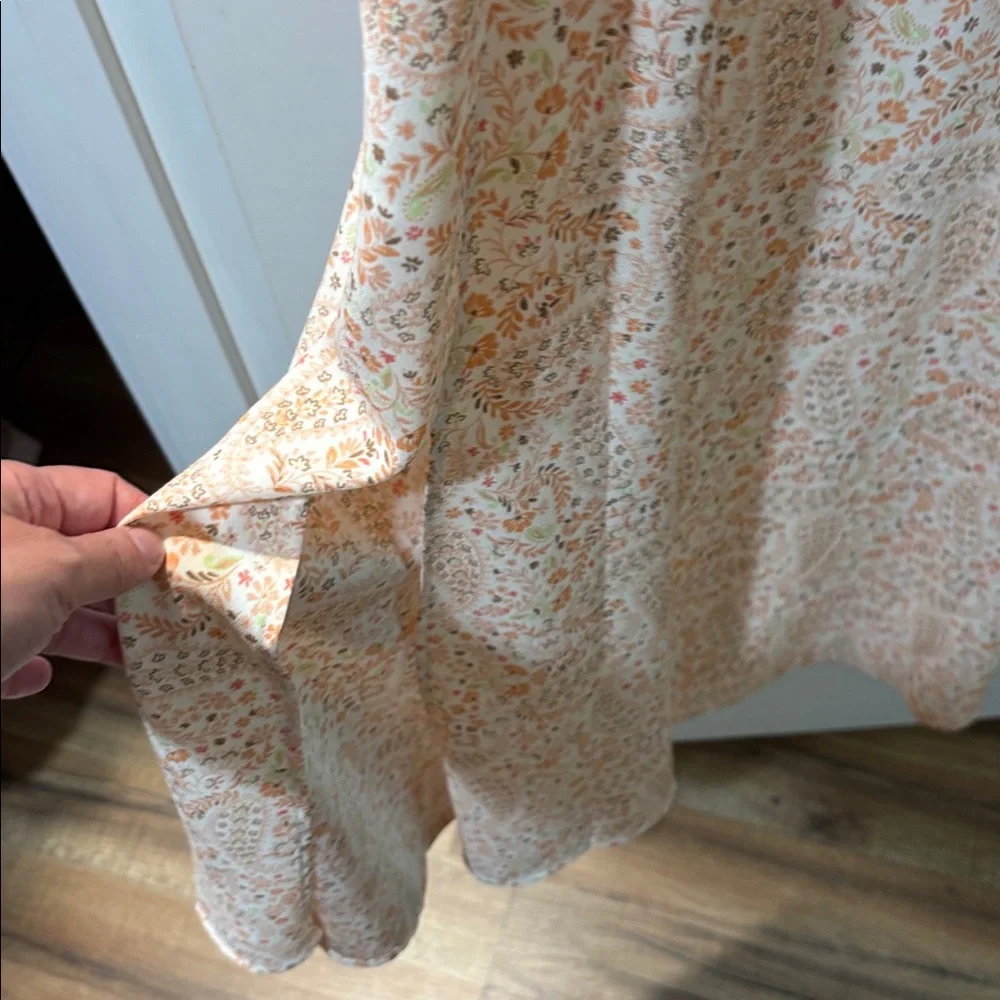 LOFT Peach and Green Floral Slip Dress - Picture 6 of 7
